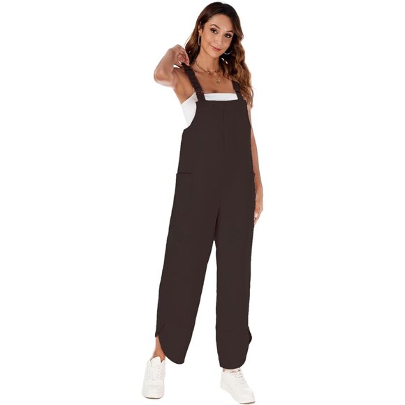 JUMPSUITS Romper Suits Wide Leg Pants-Black - Picture 3 of 5